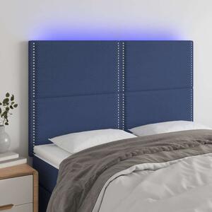 VidaXL kék szövet LED-es fejtámla 144x5x118/128 cm