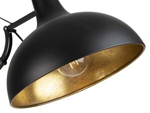 Ipari állólámpa fekete állítható arannyal - Hobby
