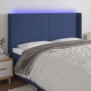 VidaXL Kék Szövet Fejtámla LED-del - 183x16x118/128 cm