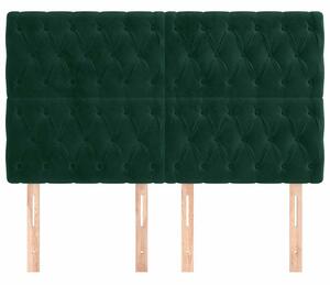 VidaXL 4 db sötétzöld bársony fejtámla 72 x 7 x 78/88 cm