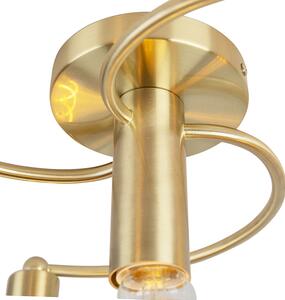 Art Deco mennyezeti lámpa sárgaréz 4 lámpás - Könnyű