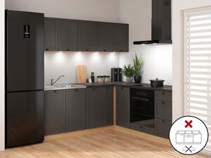 Sarokkonyha Junona Line 200 + 200 cm (Bernstein tölgy + grafit)