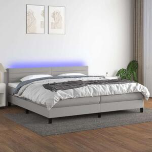 VidaXL LED-es Rugós Ágy - Szövet - 200x200 cm