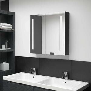 VidaXL fényes fekete LED-es tükrös fürdőszobaszekrény 62 x 14 x 60 cm