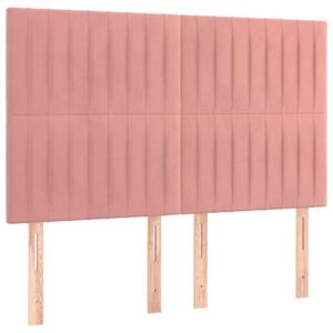 VidaXL rózsaszín bársony LED-es fejtámla 144x5x118/128 cm