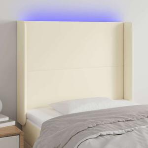 VidaXL krémszínű műbőr LED-es fejtámla 103x16x118/128 cm