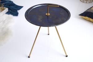 SIMPLY CLEVER kék és arany lerakóasztal 42cm