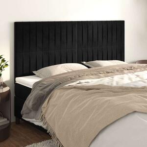 VidaXL 4 db fekete bársony fejtámla 90x5x78/88 cm