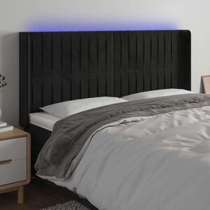 VidaXL fekete bársony LED-es fejtámla 183x16x118/128 cm