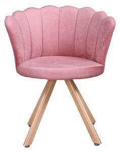 Dizájn fotel, Art-deco, szövet rózsaszín, NOBIA