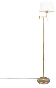 Klasszikus állólámpa bronz, fehér árnyalattal állítható - Ladas Fix