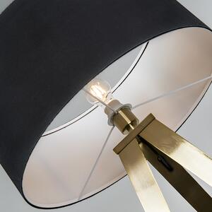 Modern sárgaréz állólámpa fekete ernyővel - Ilse