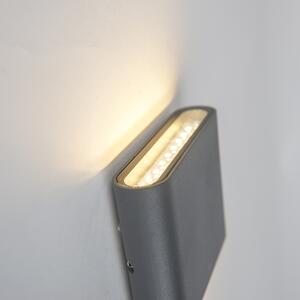 Antracit fali lámpa 11,5 cm IP65 LED-del - Batt