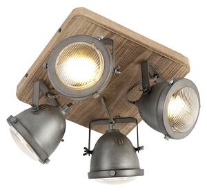 Ipari spotacél fa dönthető 4 lámpával - Emado