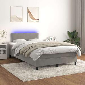 VidaXL LED-es Bársony Ágy - 120x200 cm