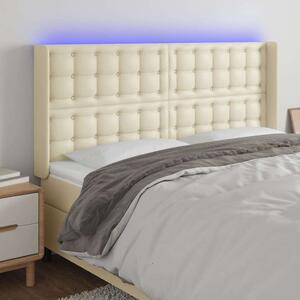 VidaXL krémszínű műbőr LED-es fejtámla 183x16x118/128 cm