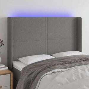 VidaXL sötétszürke szövet LED-es fejtámla 147x16x118/128 cm