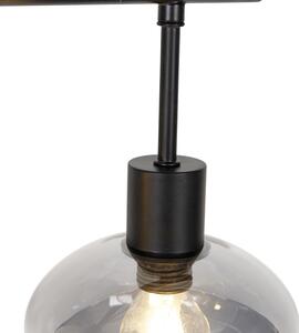 Art deco függesztett lámpa fekete füstüveggel, 5 lámpával - Gil