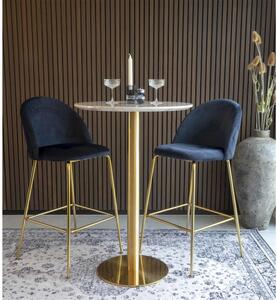 Design kerek bárasztal Kane 70 cm márvány utánzata / sárgaréz