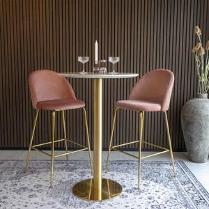Design kerek bárasztal Kane 70 cm márvány utánzata / sárgaréz