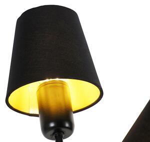 Design állólámpa fekete 3 lámpa szorítóval - Wimme