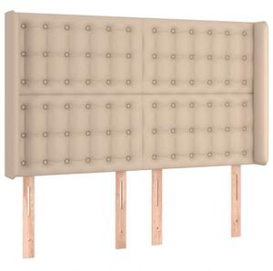 VidaXL Cappuccino Műbőr Ágyfejtámla LED-es - 147x16x118/128 cm