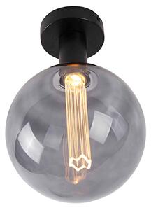 Modern mennyezeti lámpa fekete E27 G200 füstüveggel - Könnyű