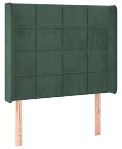 VidaXL sötétzöld bársony LED-es fejtámla 83x16x118/128 cm
