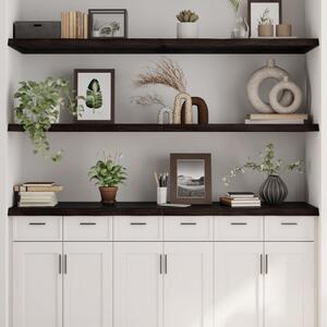 Sötétbarna kezelt tömör tölgyfa fali polc 160 x 50 x (2-4) cm