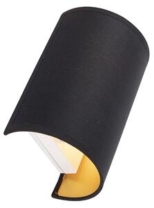 Modern fali lámpa fekete és arany - egyszerű dob