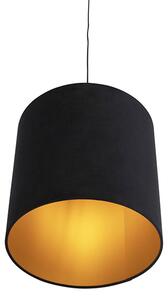 Függesztett lámpa velúr árnyalatú fekete, arannyal 40 cm - kombinált