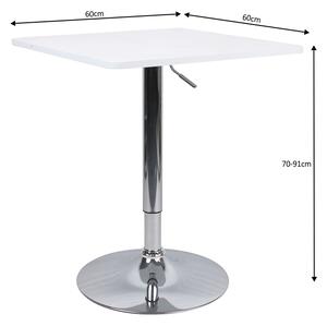 KONDELA Bár asztal állítható magasságú, fehér, 60x70-91 cm, FLORIAN 2 NEW