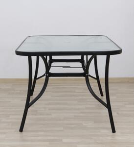 KONDELA Étkezőasztal, edzett üveg/acél, 150x90 cm, PASTER