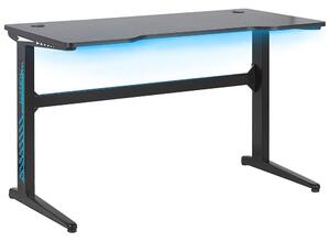 Gamer Asztal Fekete Színben RGB LED világítással 120 x 60 cm DORAN