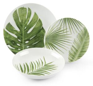 Porcelán étkészlet, 18 darab, Foliage Dinner Fehér / Zöld