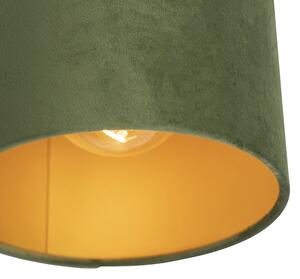 Mennyezeti lámpa velúr árnyalatú zöld arannyal, 20 cm - kombinált fekete