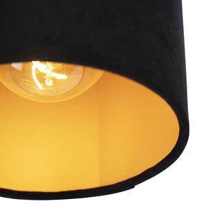 Mennyezeti lámpa velúr árnyalatú fekete, arannyal 20 cm - kombinált fekete