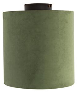 Mennyezeti lámpa velúr árnyalatú zöld, arany 25 cm - kombinált fekete
