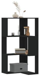 3 szintes fekete szerelt fa sarok könyvespolc 50 x 50 x 102 cm