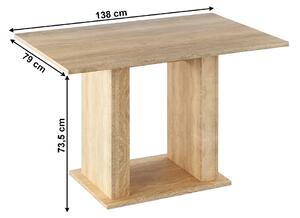 Étkezőasztal, sonoma tölgy, 138x79 cm, LENOTO