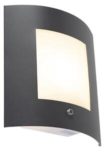 Kültéri fali lámpa antracit IP44 világos-sötét érzékelő - Smaragd 1