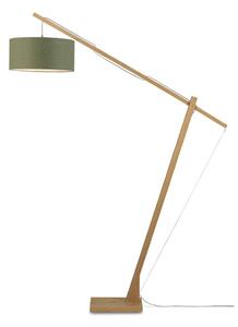 Montblanc állólámpa sötétzöld lámpaernyővel és bambusz szerkezettel - Good&Mojo