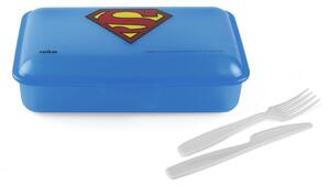 Uzsonnás doboz evőeszközökkel, L22xl13xH6,5 cm, Superhero Superman