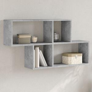 Betonszürke szerelt fa fali polc 100 x 20 x 53 cm