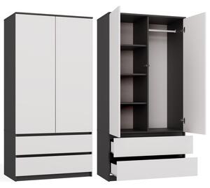 Előszobai szekrény 90 cm TAAVI - antracit / fehér