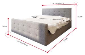 BAILANDO 1 Kárpitozott ágy + ágyrács + matrac, 140x200, cosmic 16
