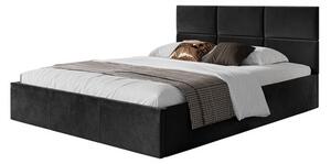 PORTO kárpitozott ágy, 120x200 cm. Fekete