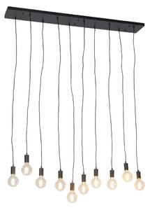 Modern függesztett lámpa, fekete, 140 cm, 10 lámpa - Facil