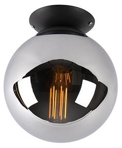Art Deco mennyezeti lámpa fekete füsttükörrel - Pallon