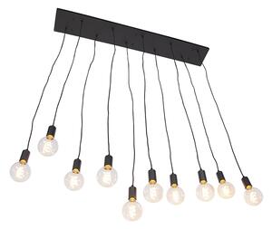 Modern függesztett lámpa, fekete, 140 cm, 10 lámpa - Facil